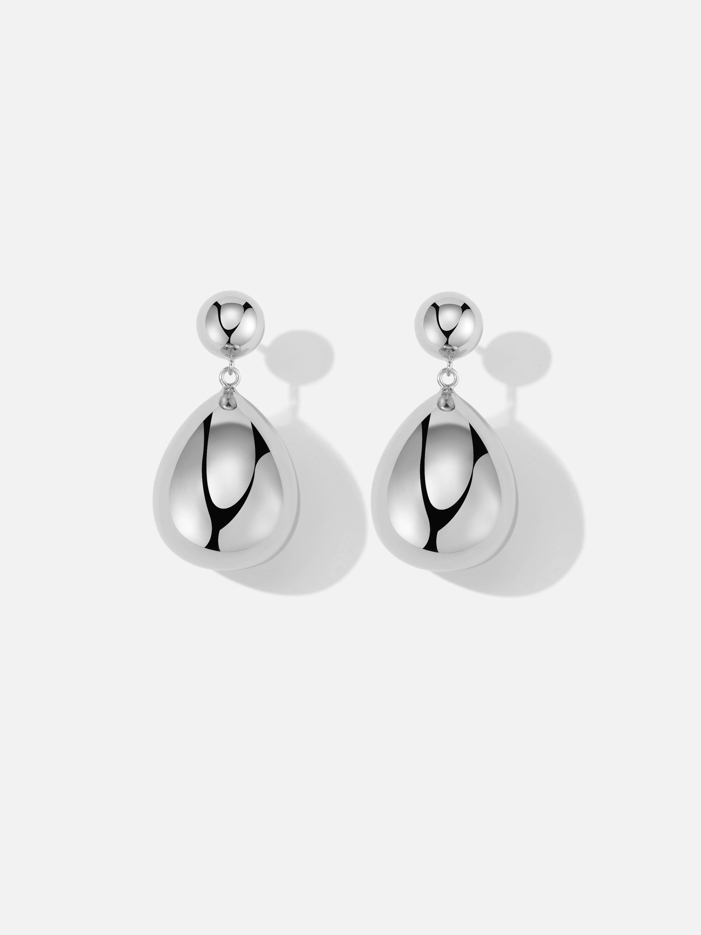 Sterling Silver Pear & Round Cubic Zirconia Drop Earrings – Zamels