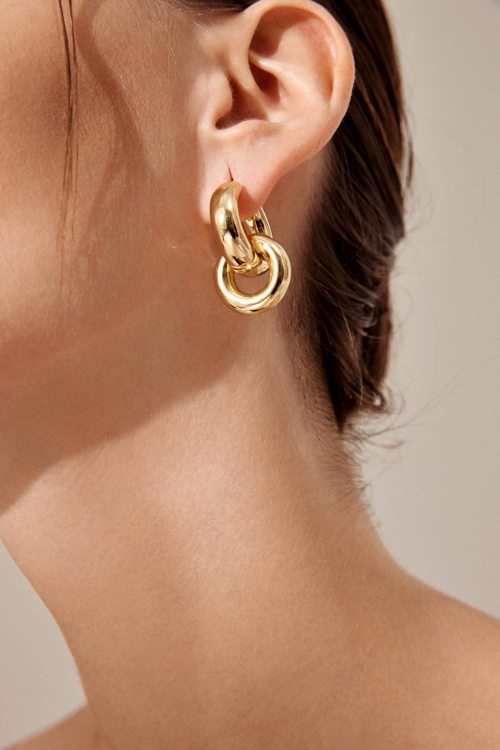 Recycled Double Hoop Earrings | boohoo