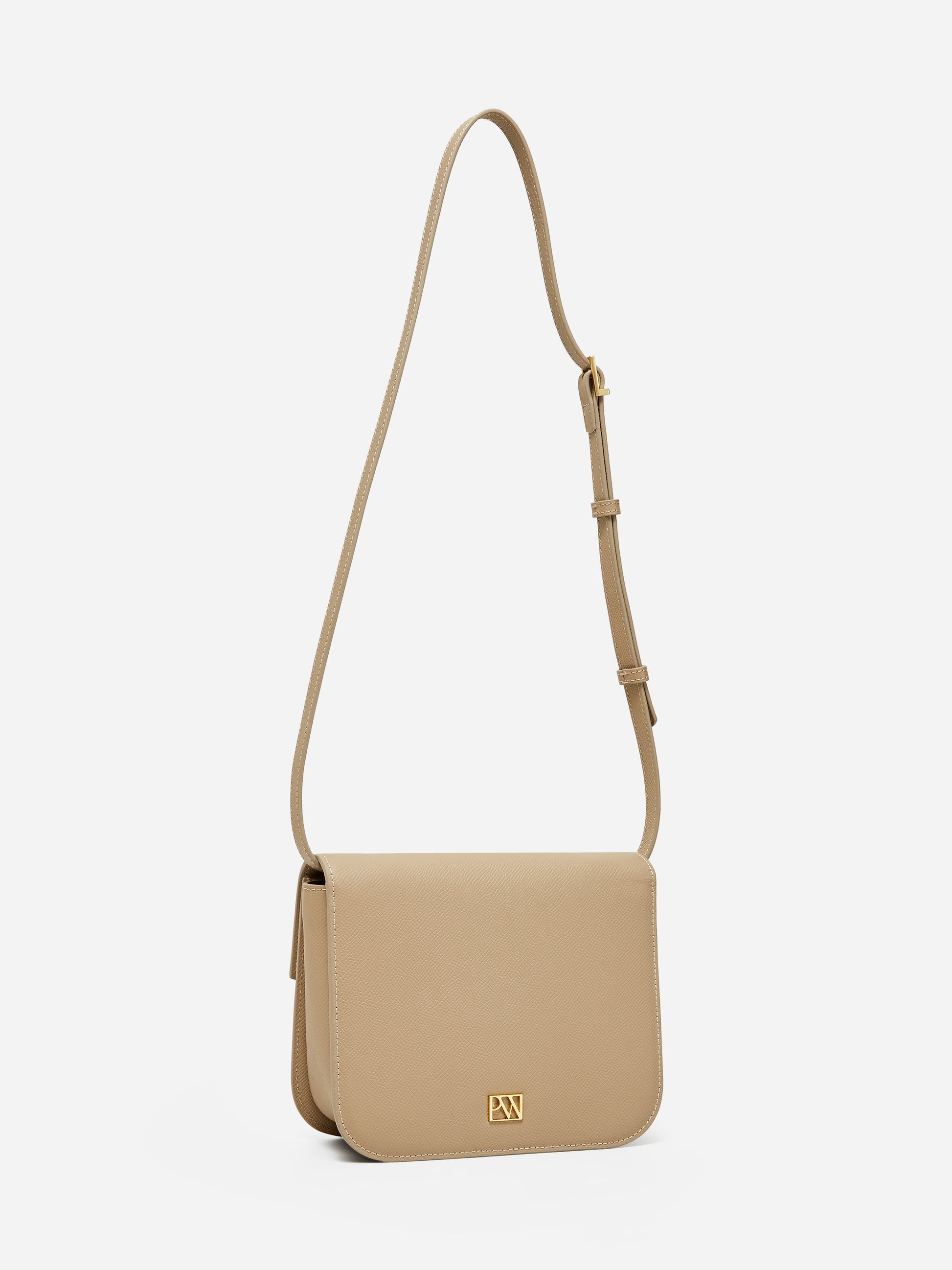 Taupe Front Flap Top Handle Crossbody Bag - CHARLES & KEITH US