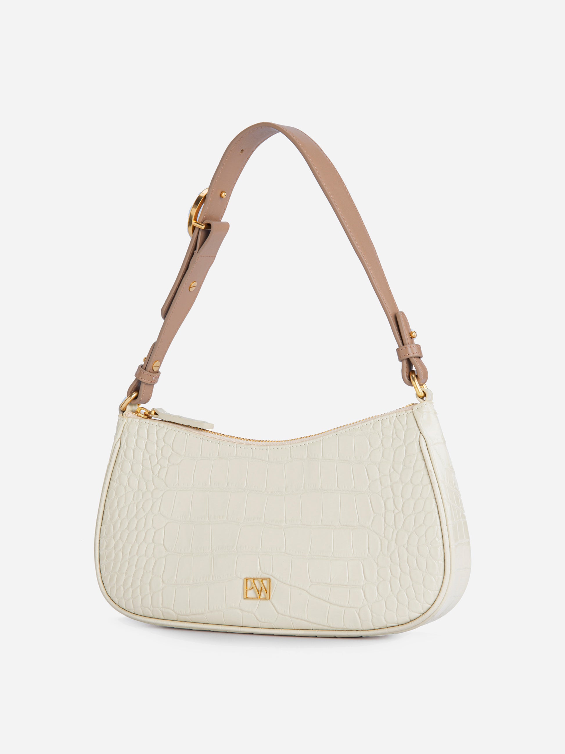 Vintage off White Short Handle Handbag White Leather Purse W 